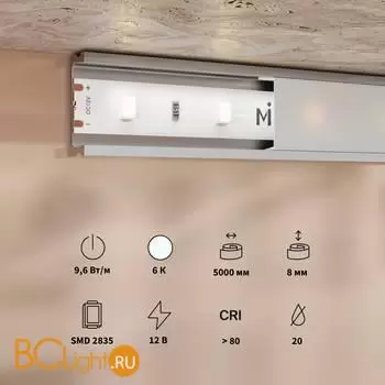 Светодиодная лента Base 12В 2835 9,6Вт/м 6000K 5м IP 20 Maytoni Led Strip 201170 - Фото 1