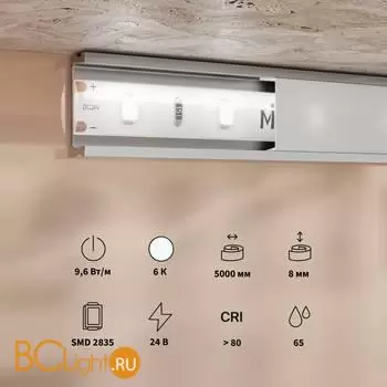 Светодиодная лента Base 24В 2835 9,6Вт/м 6000K 5м IP 65 Maytoni Led Strip 201182 - Фото 1