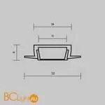 Алюминиевый профиль встраиваемый с накладным фланцем 22x6 (Черный, 2 м), ALM-004-B-2M 632010 - Фото 2