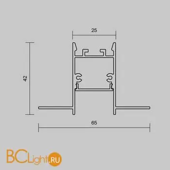 Алюминиевый профиль встраиваемый скрытого монтажа 65x42 (Серебро, 2 м), ALM-6542-S-2M 636012 - Фото 3
