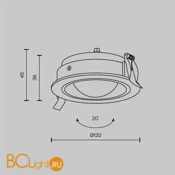 Встраиваемый светильник Maytoni Lens DL105-12W4K-B - Фото 9