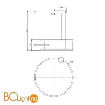 Подвесной светильник Maytoni Line MOD054PL-L52W4K - Схема