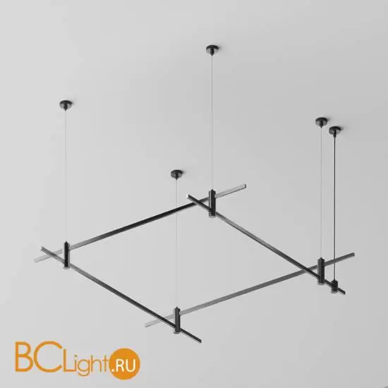 Готовая конструкция квадратная двухуровневая на тросовых подвесах Hang без светильников и блока питания Maytoni Magnetic trаck system Flarity TFC-Flar-H04-B