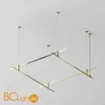 Готовая конструкция квадратная двухуровневая на тросовых подвесах Hang без светильников и блока питания, латунь Maytoni Magnetic trаck system Flarity TFC-Flar-H04-BS