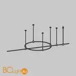 Готовая конструкция круглая + прямая двухуровневая на тросовых подвесах Hang без светильников и блока питания, черный Maytoni Magnetic trаck system Flarity TFC-Flar-H05-B - Фото 0