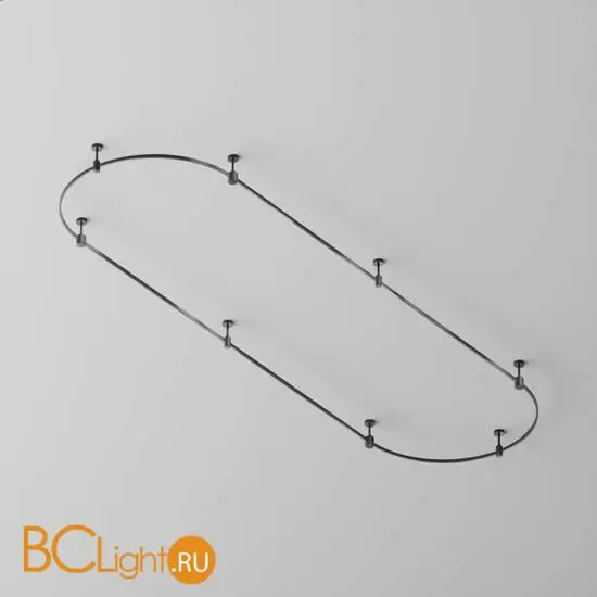 Готовая конструкция овальная 4,5 м на жестких подвесах Short H124мм без светильников и блока питания, черный Maytoni Magnetic trаck system Flarity TFC-Flar-S01-B