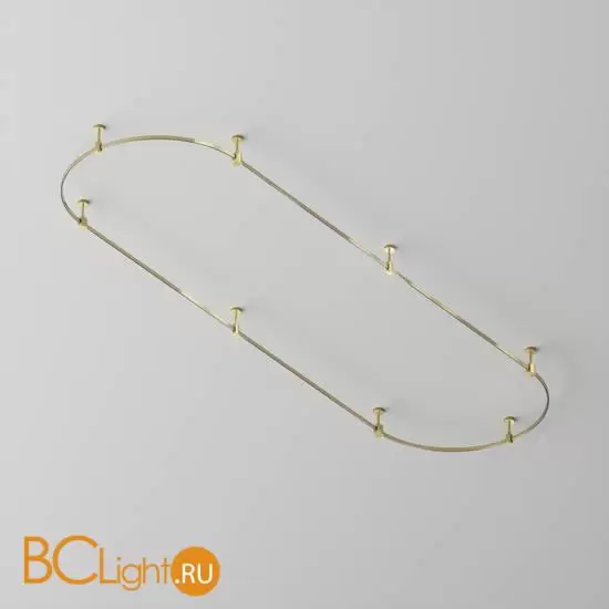 Готовая конструкция овальная 4,5 м на жестких подвесах Short H124мм без светильников и блока питания, латунь Maytoni Magnetic trаck system Flarity TFC-Flar-S01-BS