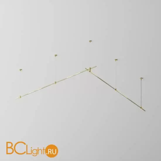 Готовая конструкция прямая двухуровневая на тросовых подвесах Hang без светильников и блока питания, латунь Maytoni Magnetic trаck system Flarity TFC-Flar-H06-BS