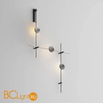 Готовая конструкция настенная прямая 1м х 1м х 1м со светильниками Plato 3 шт. и блоком питания, черный Maytoni Magnetic trаck system Flarity TFC-Flar-W01-B