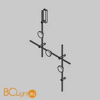 Готовая конструкция настенная прямая 1м х 1м х 1м со светильниками Plato 3 шт. и блоком питания, латунь Maytoni Magnetic trаck system Flarity TFC-Flar-W01-BS - Фото 0