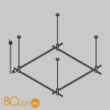Готовая конструкция квадратная двухуровневая на тросовых подвесах Hang без светильников и блока питания, латунь Maytoni Magnetic trаck system Flarity TFC-Flar-H08-BS - Фото 0