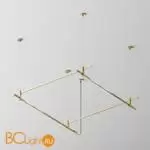 Готовая конструкция квадратная двухуровневая на тросовых подвесах Hang без светильников и блока питания, латунь Maytoni Magnetic trаck system Flarity TFC-Flar-H08-BS