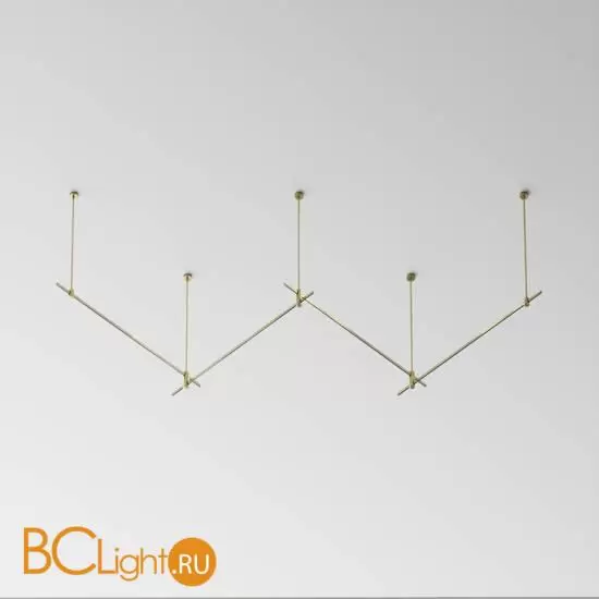 Готовая конструкция прямая 4м двухуровневая на жестких подвесах Long H804 мм без светильников и блока питания, латунь Maytoni Magnetic trаck system Flarity TFC-Flar-L02-BS