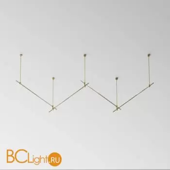 Готовая конструкция прямая 4м двухуровневая на жестких подвесах Long H804 мм без светильников и блока питания, латунь Maytoni Magnetic trаck system Flarity TFC-Flar-L02-BS