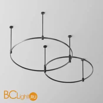 Готовая конструкция круглая двухровневая D800мм + D650мм на жестких подвесах Medium без без светильников и блока питания, черный Maytoni Magnetic trаck system Flarity TFC-Flar-M01-B