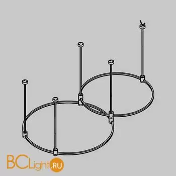 Готовая конструкция круглая двухровневая D800мм + D650мм на жестких подвесах Medium без без светильников и блока питания, черный Maytoni Magnetic trаck system Flarity TFC-Flar-M01-B - Фото 0