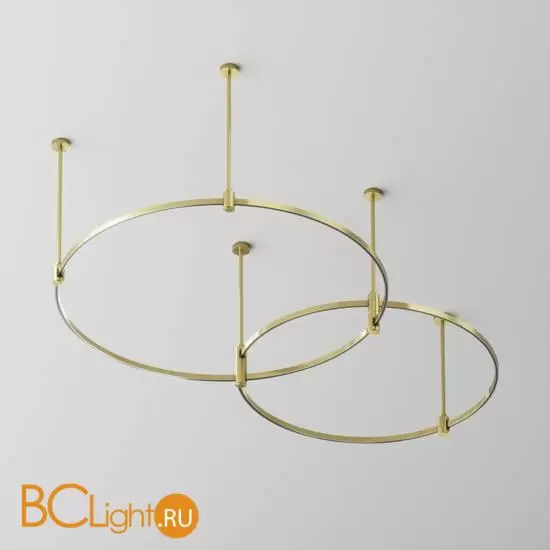 Готовая конструкция круглая двухровневая D800мм + D650мм на жестких подвесах Medium без светильников и блока питания, латунь Maytoni Magnetic trаck system Flarity TFC-Flar-M01-BS