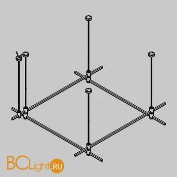 Готовая конструкция квадратная двухуровневая на тросовых подвесах Hang без светильников и блока питания, платина Maytoni Magnetic trаck system Flarity TFC-Flar-H04-PT - Фото 0