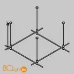 Готовая конструкция квадратная двухуровневая на тросовых подвесах Hang без светильников и блока питания, платина Maytoni Magnetic trаck system Flarity TFC-Flar-H04-PT - Фото 0