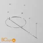 Готовая конструкция круглая + прямая двухуровневая на тросовых подвесах Hang без светильников и блока питания, платина Maytoni Magnetic trаck system Flarity TFC-Flar-H05-PT