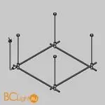 Готовая конструкция квадратная двухуровневая на тросовых подвесах Hang без светильников и блока питания, платина Maytoni Magnetic trаck system Flarity TFC-Flar-H08-PT - Фото 0