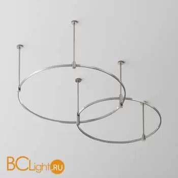 Готовая конструкция круглая двухровневая D800мм + D650мм на жестких подвесах Medium без светильников и блока питания, платина Maytoni Magnetic trаck system Flarity TFC-Flar-M01-PT