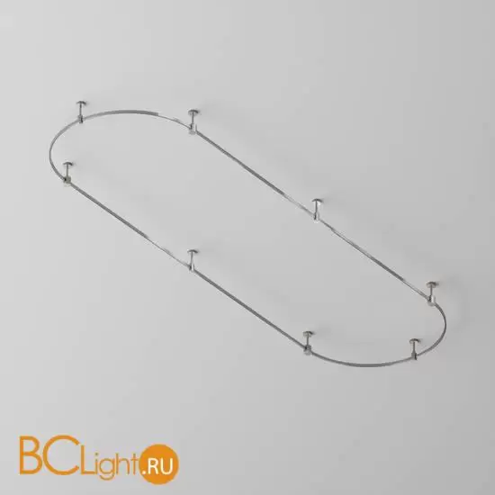 Готовая конструкция овальная 4,5 м на жестких подвесах Short H124мм без светильников и блока питания, платина Maytoni Magnetic trаck system Flarity TFC-Flar-S01-PT