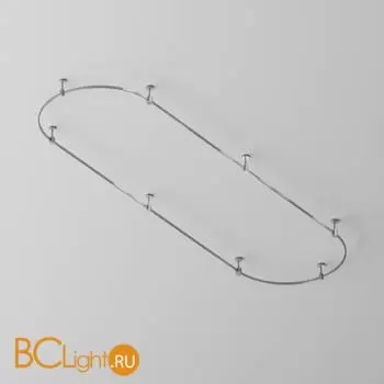 Готовая конструкция овальная 4,5 м на жестких подвесах Short H124мм без светильников и блока питания, платина Maytoni Magnetic trаck system Flarity TFC-Flar-S01-PT