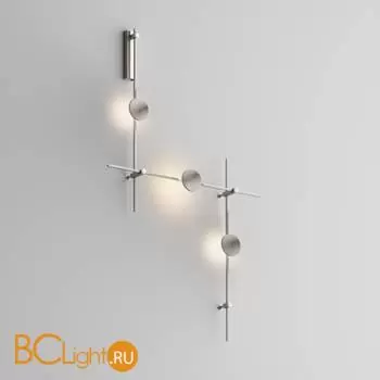 Готовая конструкция настенная прямая 1м х 1м х 1м со светильниками Plato 3 шт. и блоком питания, платина Maytoni Magnetic trаck system Flarity TFC-Flar-W01-PT