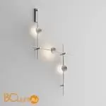 Готовая конструкция настенная прямая 1м х 1м х 1м со светильниками Plato 3 шт. и блоком питания, платина Maytoni Magnetic trаck system Flarity TFC-Flar-W01-PT