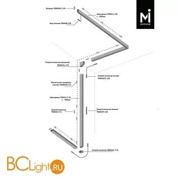 Шинопровод 2м Maytoni S35 накладной/подвесной черный TRX004-212B - Фото 1