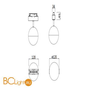 Светильник для магнитного шинопровода Maytoni TR017-2-10W4K-B - Схема