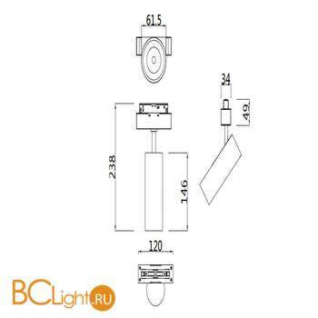 Трековый светильник Maytoni Focus Led S35 4000K 18Вт 24° TR019-2-15W4K-B - Схема