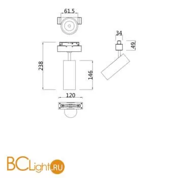 Светильник для магнитного шинопровода Maytoni Magnetic track TR019-2-15W3K-MG - Фото 2