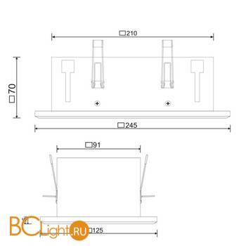 Встраиваемый светильник Maytoni Metal Modern GU10 2x50Вт DL008-2-02-B - Схема
