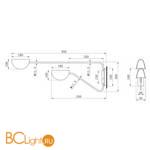 Настенный светильник (бра) Maytoni Mollis MOD126WL-02B - Схема