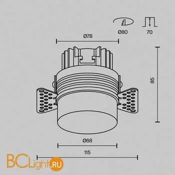 Встраиваемый светильник Maytoni Nude DL065-12W4K-TRS-W - Фото 6