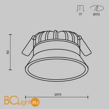 Встраиваемый светильник Maytoni Okno DL055-24W3-4-6K-B - Фото 5