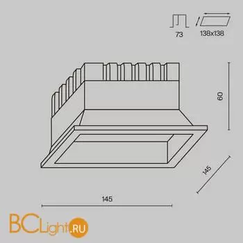 Встраиваемый светильник Maytoni Okno DL056-18W3-4-6K-W - Фото 5