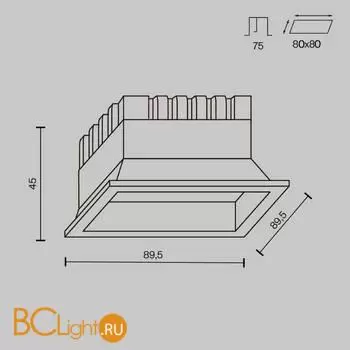 Встраиваемый светильник Maytoni Okno new DL056-8W3-4-6K-B - Фото 0