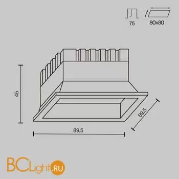 Встраиваемый светильник Maytoni Okno new DL056-8W3-4-6K-W - Фото 0
