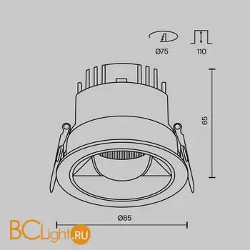Встраиваемый светильник Maytoni Parete DL100-12W2.7-3-4K-RD-B - Фото 7