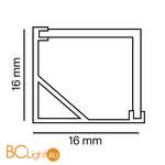 Алюминиевый профиль 04009 угловой Maytoni ALM009S-2M - Схема