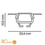 Алюминиевый профиль 04010 с фланцем Maytoni ALM010S-2M - Схема