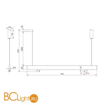 Подвесной светильник Maytoni Puntero P068PL-L27B4K - Схема