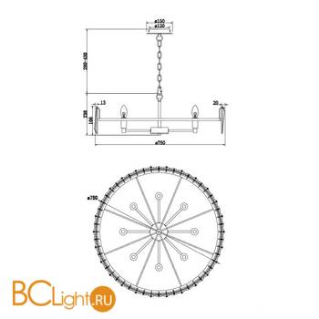 Подвесной светильник Maytoni Puntes MOD043PL-08CH - Схема