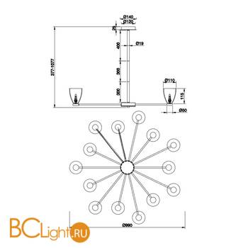 Люстра Maytoni Ralar MOD068PL-14CH - Схема