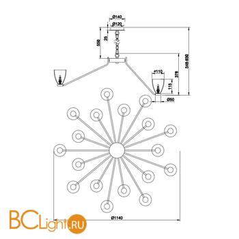 Люстра Maytoni Ralar MOD068PL-18CH - Схема