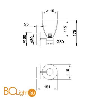 Бра Maytoni Ralar MOD068WL-01CH - Схема