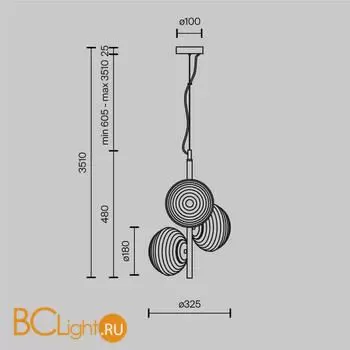 Подвесной светильник Maytoni Reels MOD268PL-03G - Фото 4